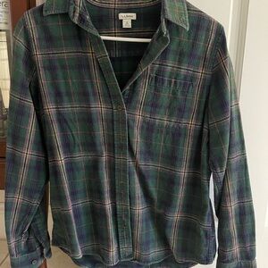 L.L.Bean Green Plaid Flannel Shirt